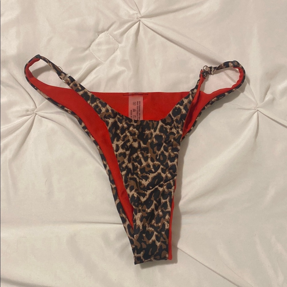 Leopard Print and Red Bikini Bottom